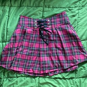 Pink Plaid Corset Skirt- size 4